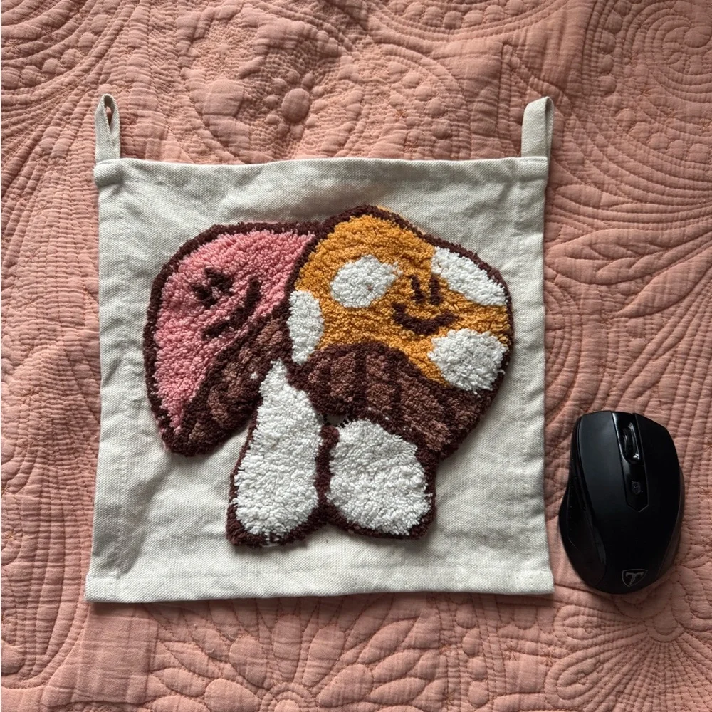 Urban Outfitters Pink Orange Mushroom Mini Tapesty